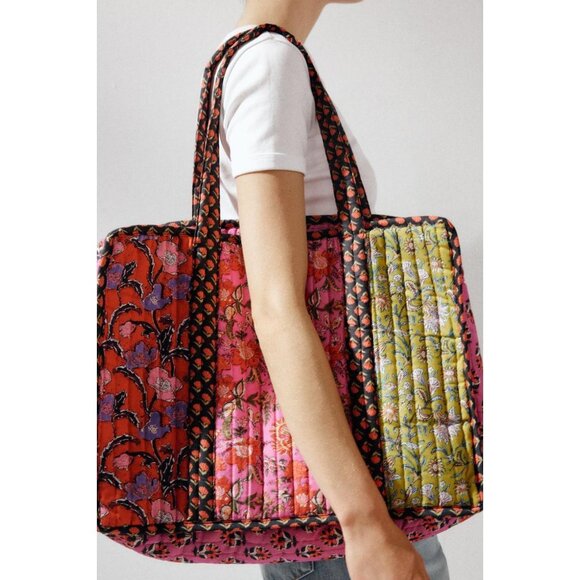 ZARA FLORAL PRINT PADDED BAG - Picture 1 of 6